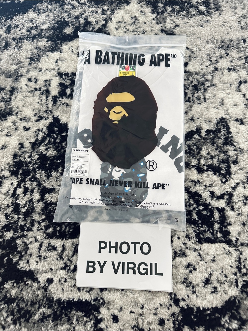BAPE Space Camo College Tee Size Large 100% Authentic NWT